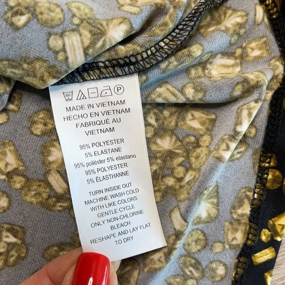 MICHAEL KORS Black Brown Jewel Print Halter Top